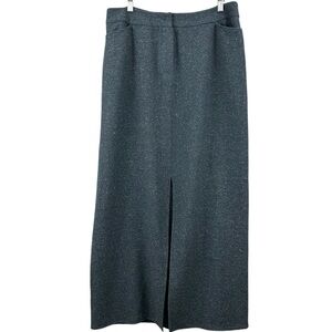 Blu’s Centre Front Slit Maxi Skirt Pockets Wool Silk Blend Size 14